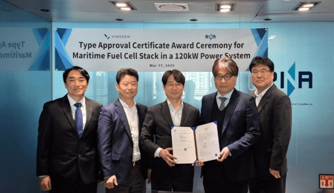 Vinssen secures RINA’s type approval for maritime fuel cell stack